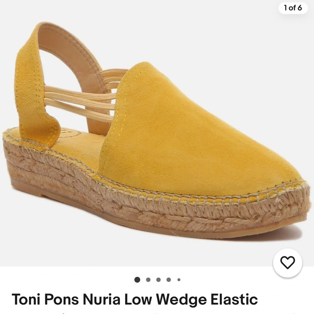 Toni Pons Nuria Vibrant Yellow Leather Espadrille Wedge Sandals